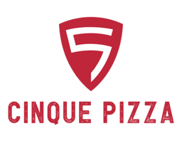 Cinque Pizza & Chevys Burger logo.